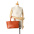 Bottega Veneta AB Bottega Veneta Orange with Brown Beige Lambskin Leather Leather Small Arco Tote Italy