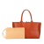 Bottega Veneta AB Bottega Veneta Orange with Brown Beige Lambskin Leather Leather Small Arco Tote Italy