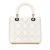 Christian Dior B Dior White Calf Leather Medium Perforated skin Cannage Lady Dior Italy