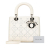 Christian Dior B Dior White Calf Leather Medium Perforated skin Cannage Lady Dior Italy