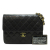 Chanel B Chanel Black Lambskin Leather Leather CC Quilted Lambskin Chain Flap France