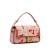 Fendi B Fendi Pink Canvas Fabric Zucca Embroidered Baguette Satchel Italy