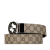 Gucci AB Gucci Brown Beige Coated Canvas Fabric GG Supreme Reversible Interlocking G Belt Italy