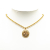 Chanel AB Chanel Gold Gold Plated Metal CC Round Pendant Necklace France