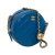 Chanel Blue Lambskin Leather Leather CC Quilted Lambskin Pearl Crush Round Clutch with Chain Italy