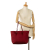 Fendi B Fendi Red Canvas Fabric Zucchino Roll Tote Italy