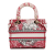 Christian Dior AB Dior Red with White Ivory Canvas Fabric Medium Royale d'Amour Lady D-Lite Italy