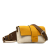 Fendi AB Fendi Brown Beige with Yellow Canvas Fabric Zucca and Leather Convertible Baguette Italy