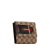 Gucci B Gucci Brown Beige Canvas Fabric GG Web Hasler Small Wallet Italy