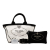 Prada AB Prada Black PVC Plastic Canapa Trimmed Plex Logo Tote Italy