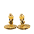 Chanel B Chanel Gold Gold Plated Metal CC Clip On Earrings France