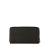 Saint Laurent AB Saint Laurent Black with Brown Coated Canvas Fabric Monogram Zip Around Long Wallet Italy