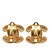 Chanel B Chanel Gold Gold Plated Metal CC Quilted Clip On Earrings France