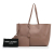 Saint Laurent AB Saint Laurent Brown Beige Calf Leather E/W Shopping Tote Italy