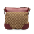 Gucci B Gucci Brown Beige with Red Canvas Fabric GG Mayfair Crossbody Italy
