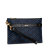 Versace AB Versace Blue with Black Coated Canvas Fabric La Greca Clutch Italy