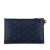 Versace AB Versace Blue with Black Coated Canvas Fabric La Greca Clutch Italy