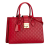 Gucci B Gucci Red Calf Leather Medium Guccissima Padlock Double Top Handle Bag Italy