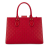 Gucci B Gucci Red Calf Leather Medium Guccissima Padlock Double Top Handle Bag Italy