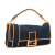 Fendi B Fendi Blue Dark Blue Denim Fabric Large Baguette Satchel Italy