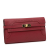 Hermès AB Hermès Red Burgundy Calf Leather Swift Ghillies Kelly Longue Wallet France