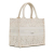 Christian Dior B Dior White Canvas Fabric Small D-Lace Embroidery Book Tote Italy
