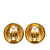 Chanel B Chanel Gold Gold Plated Metal CC Date Clip On Earrings France