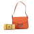 Fendi B Fendi Orange Satin Fabric Shoulder Bag Italy