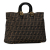 Fendi AB Fendi Brown Canvas Fabric Large Zucca Twins Tote Italy