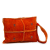 Chanel B Chanel Orange Suede Leather CC Shearling Clutch Italy