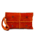 Chanel B Chanel Orange Suede Leather CC Shearling Clutch Italy