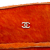 Chanel B Chanel Orange Suede Leather CC Shearling Clutch Italy