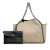 Stella McCartney AB Stella McCartney Brown Beige Canvas Fabric Falabella Reversible Tote Italy