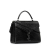 Saint Laurent B Saint Laurent Black Calf Leather Medium Crocodile Embossed Cassandra Top Handle Bag Italy