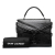 Saint Laurent B Saint Laurent Black Calf Leather Medium Crocodile Embossed Cassandra Top Handle Bag Italy