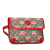 Gucci AB Gucci Brown Beige with Red Coated Canvas Fabric GG Supreme Apple Belt Bag Italy