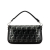 Fendi AB Fendi Black PVC Plastic Medium Zucca Baguette Satchel Italy