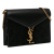 Saint Laurent AB Saint Laurent Black Suede Leather and Calfskin Monogram Cassandra Clasp Bag Italy