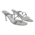 René Caovilla evening stiletto sandals in silver leather & crystals