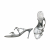 René Caovilla evening stiletto sandals in silver leather & crystals