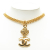 Chanel AB Chanel Gold Gold Plated Metal Double Chain CC Pendant Necklace France