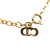 Christian Dior B Dior Gold Gold Plated Metal Logo Pendant Necklace France