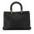 Christian Dior B Dior Black Calf Leather Medium Diorissimo Satchel Italy