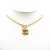 Chanel B Chanel Gold Gold Plated Metal CC Quilted Pendant Necklace France