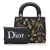 Christian Dior AB Dior Black with Multi Satin Fabric Mini Beaded Lady Dior Italy