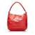 Bottega Veneta AB Bottega Veneta Red Calf Leather Intrecciato Trim Handbag Italy