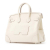 Hermès AB Hermès White Ivory Calf Leather Toile Goeland Swift Cargo Birkin 25 France