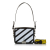 Off-White AB Off-White Black with White Calf Leather Binder Clip Crossbody Bag Italy