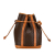 Celine B Celine Brown Coated Canvas Fabric Macadam Bucket Bag Italy