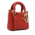 Christian Dior AB Dior Red Lambskin Leather Leather Mini Cannage Lambskin Lady Dior Italy